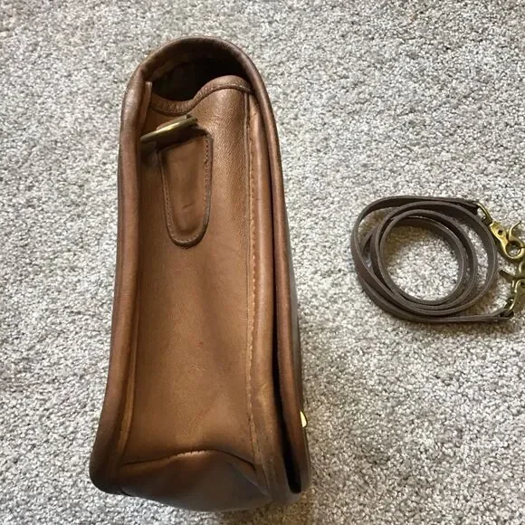 Vintage Coach Convertible Clutch English Tan Leather  USA Made 654-6847 - Picture 7 of 14